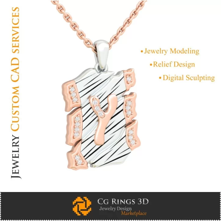 Pendant With Letter Y - 3D CAD