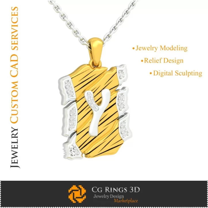 Pendant With Letter Y - 3D CAD