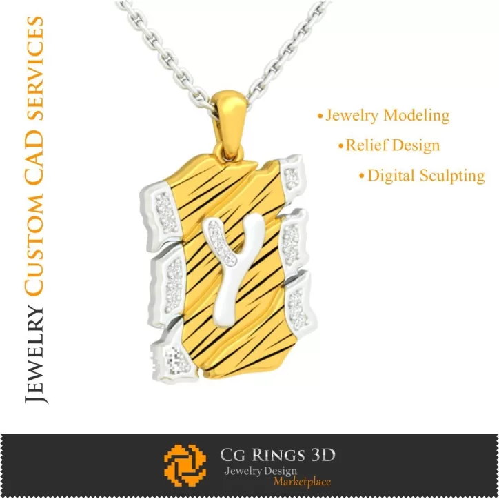 Pendentif avec la lettre Y - DAO 3D