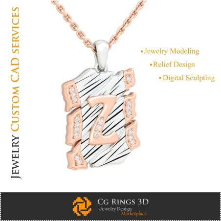 Pendant With Letter Z - 3D CAD