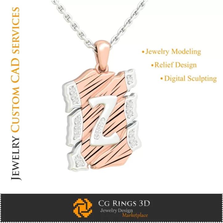 Ciondolo con lettera Z - CAD 3D Ciondolo con lettera Z - CAD 3D