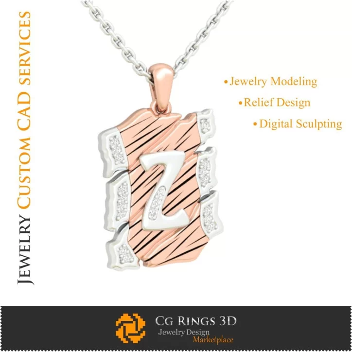 Pendant With Letter Z - 3D CAD