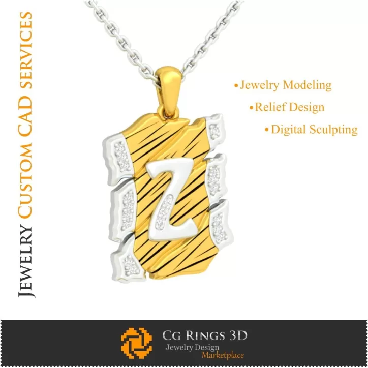 Ciondolo con lettera Z - CAD 3D Ciondolo con lettera Z - CAD 3D