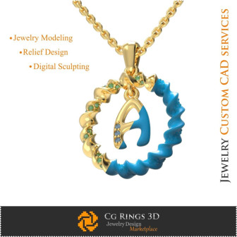 Pendant With Letter A - 3D CAD  Jewelry 3D CAD, Pendants 3D CAD , 3D Letter Pendants