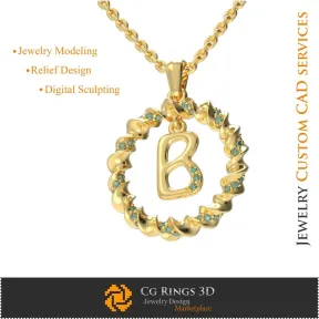 Pendant With Letter B - 3D CAD