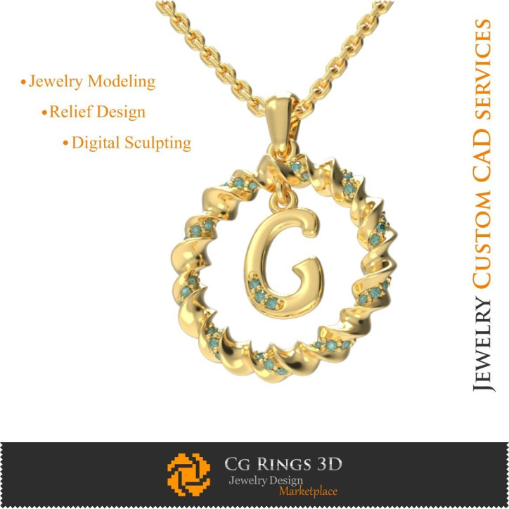 Pendant With Letter G - 3D CAD