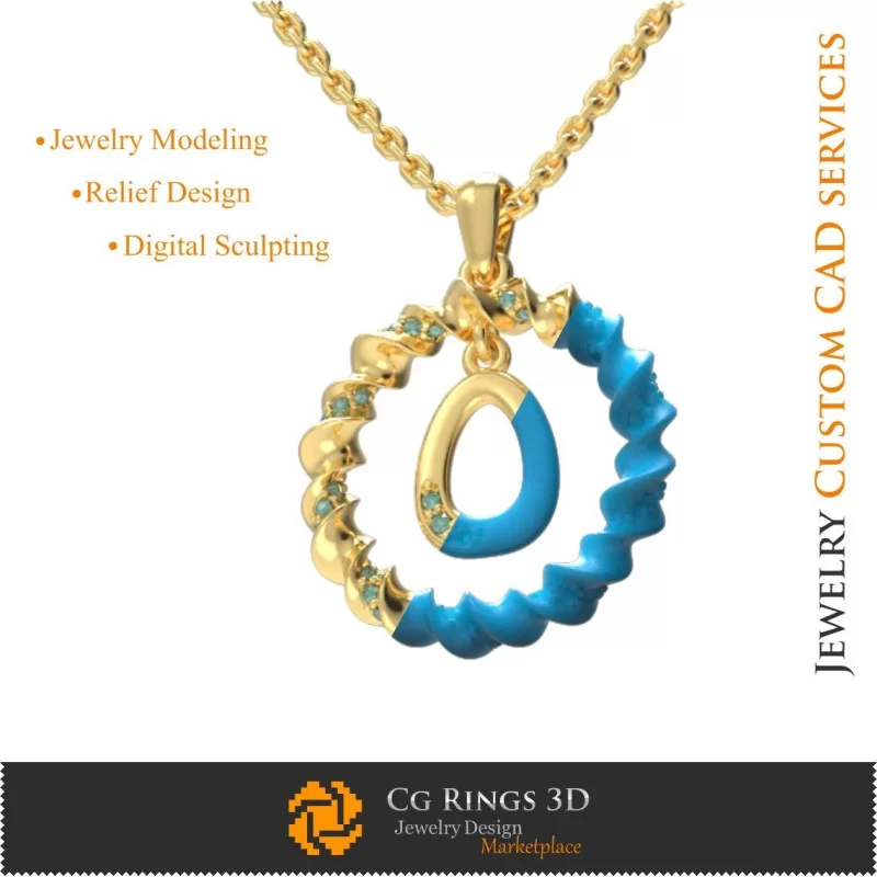 Ciondolo con lettera O - CAD 3D