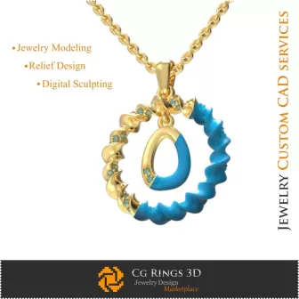 Ciondolo con lettera O - CAD 3D Gioielli, Ciondoli CAD 3D, Ciondoli con lettere 3D