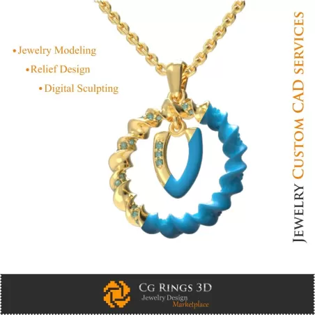 Pendentif avec lettre V - CAO 3D Bijoux CAO 3D, Pendentifs CAO 3D, Pendentifs lettre 3D