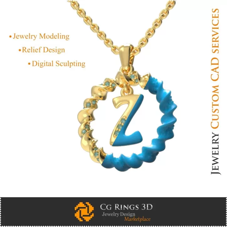 Colgante con letra Z - CAD 3D Colgante con letra Z - CAD 3D