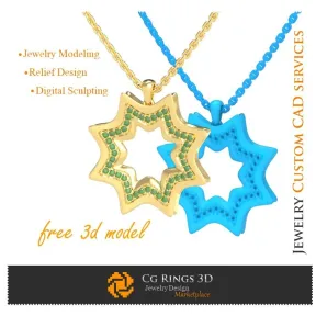 Pendant 3D CAD - Free 3D Model Jewelry 3D CAD, Free 3D Jewelry, Pendants 3D CAD , 3D Diamond Pendants, 3D Floral Pendants