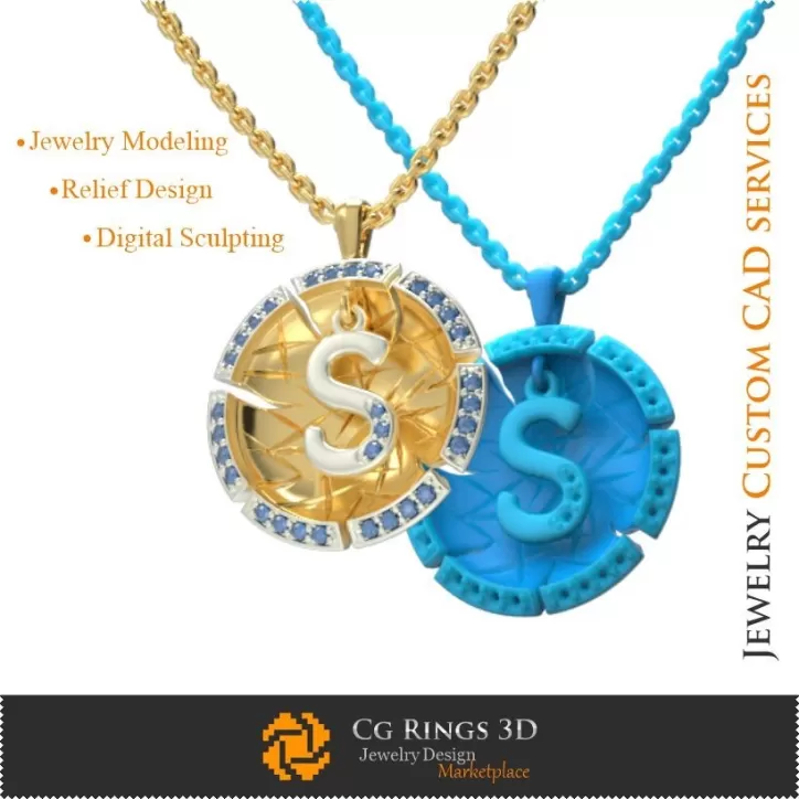 Pendentif avec lettre S - CAO 3D Pendentif avec lettre S - CAO 3D