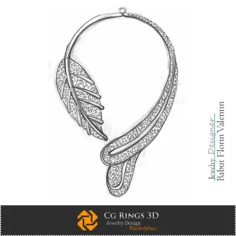 Boceto de collar-concepto de diseño de joyería-Bocetos de joyería