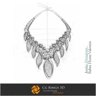 Necklace Sketch-Jewelry Design Concept Jewelry Sketches