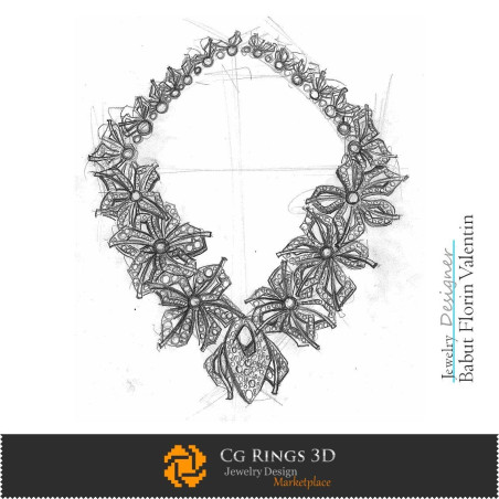 Necklace Sketch-Jewelry Design Concept Jewelry Sketches