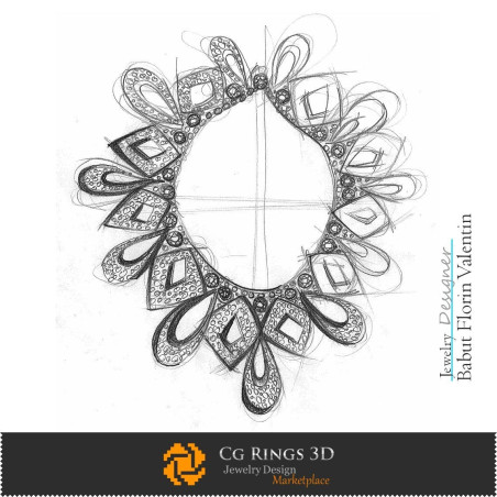 Necklace Sketch-Jewelry Design Concept Jewelry Sketches