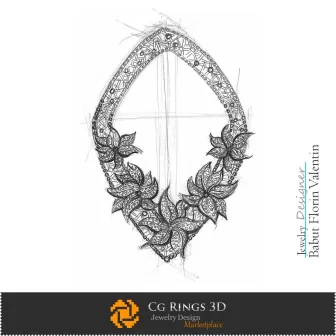 Schizzo di collana - Concetto di design di gioielli Schizzi di gioielli