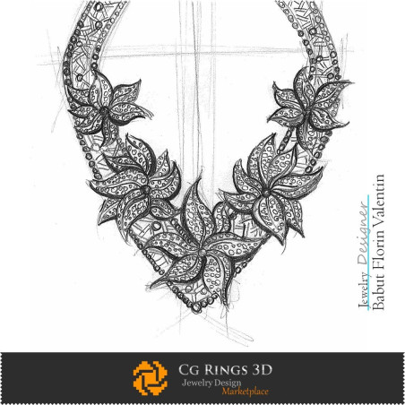 Necklace Sketch-Jewelry Design Concept
