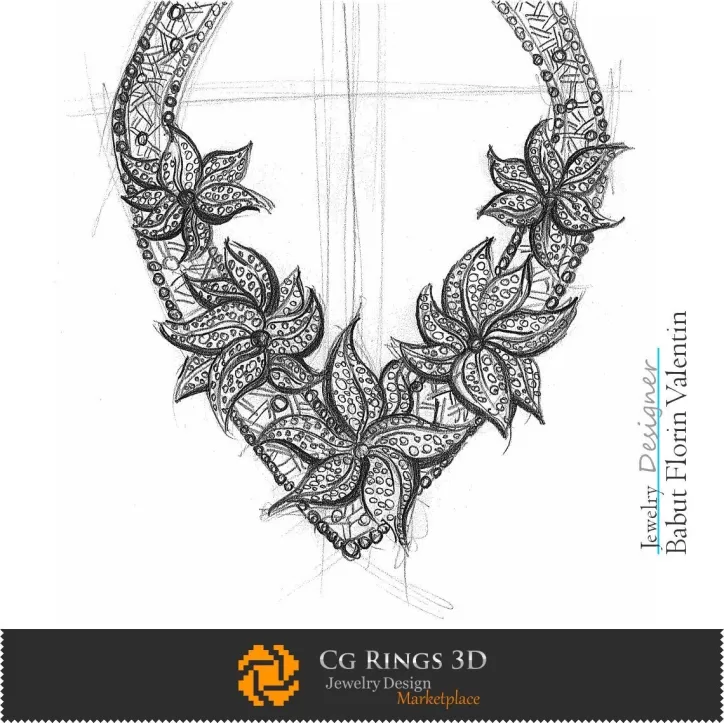 Boceto de Collar - Concepto de Diseño de Joyería