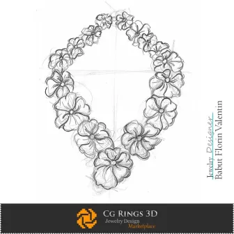 Collana Schizzo - Concetto di Design di Gioielli Schizzi di Gioielli