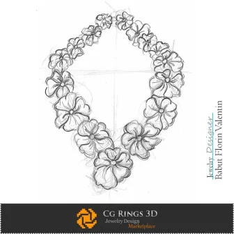 Collana Schizzo - Concetto di Design di Gioielli Schizzi di Gioielli