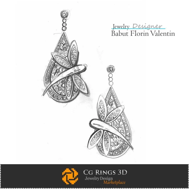 Earrings Sketch-Jewelry Design