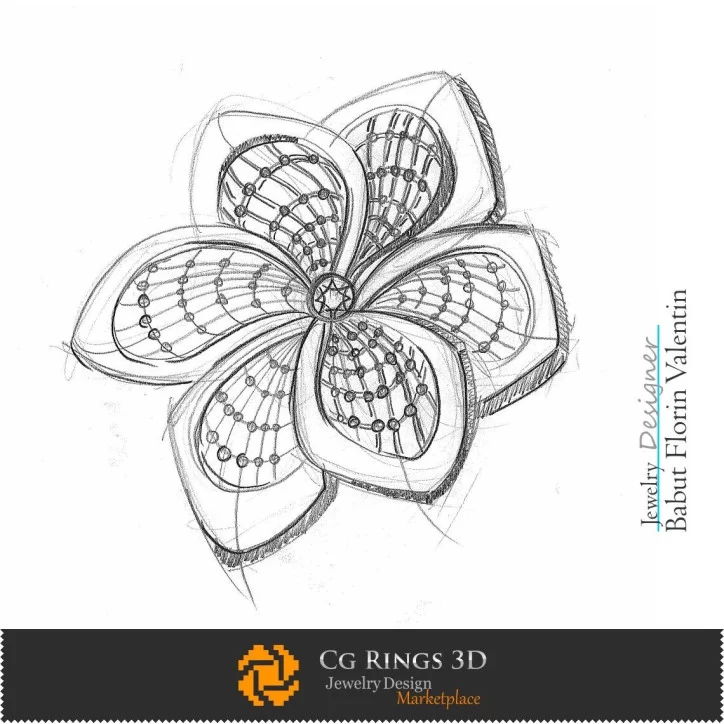 Croquis de Broche-Bijoux Design