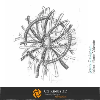 吊坠草图-珠宝设计 珠宝草图