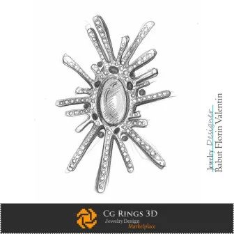 Boceto de broche - Diseño de joyería Bocetos de joyería