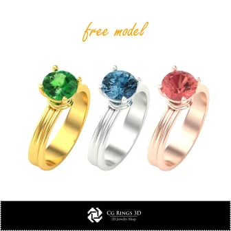 3D CAD Jewel Ring - Free 3D Model Home, Jewelry 3D CAD, Free 3D Jewelry, Rings 3D CAD , Solitaire Rings 3D