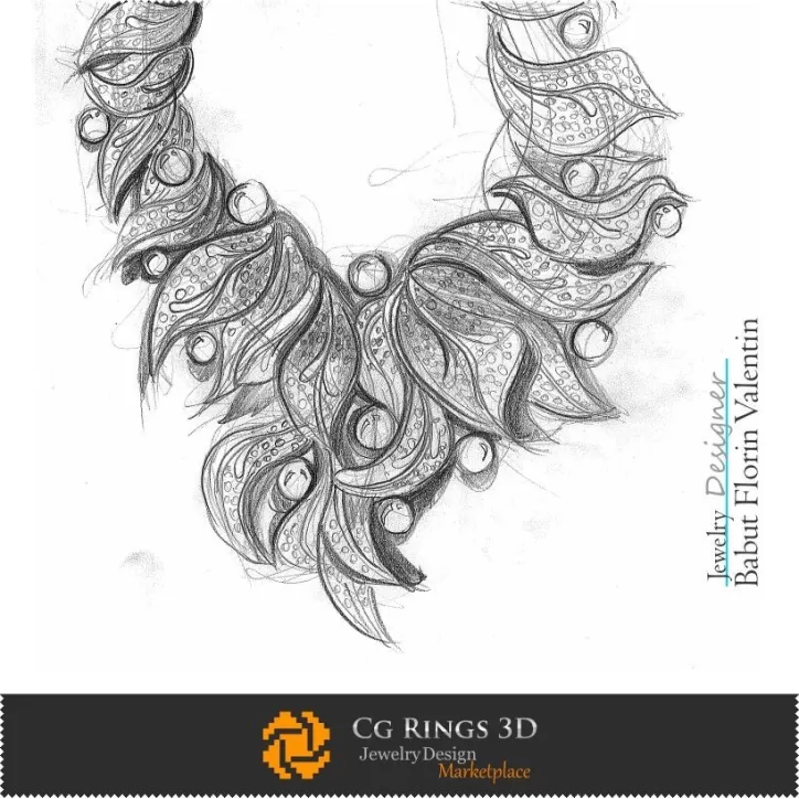 Halsketten-Skizze - Schmuckdesign