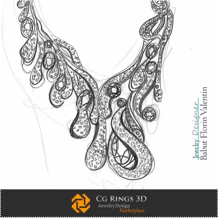 Schizzo di Collana-Design di Gioielli Schizzo di Collana-Design di Gioielli