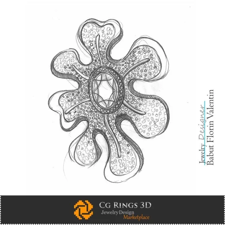 Schizzo di pendente - Design di gioielli
