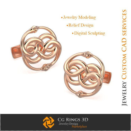 Snakes Cufflinks - 3D CAD
