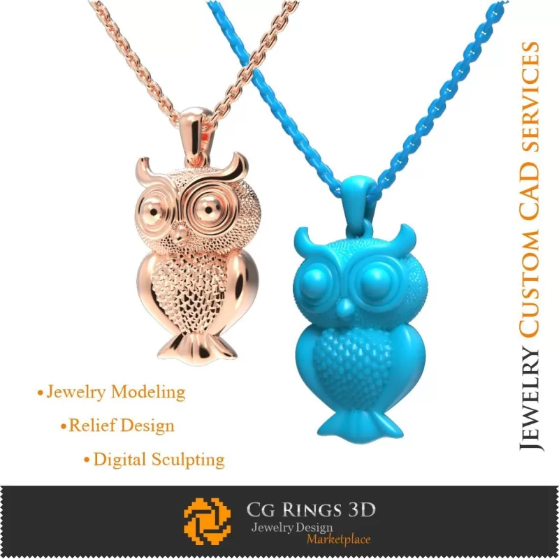 Pendentif Hibou - CAO 3D
