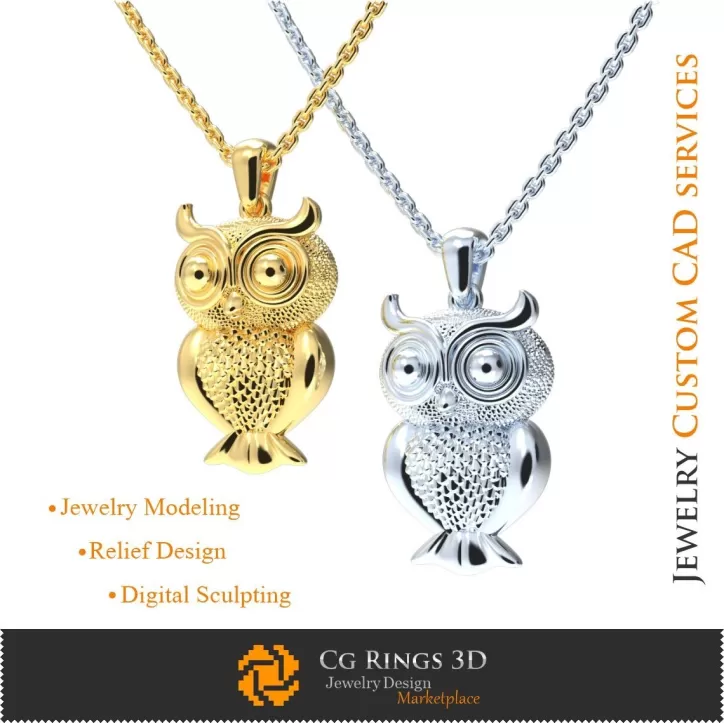 Colgante Búho - CAD 3D