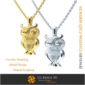 Owl Pendant - 3D CAD Jewelry 3D CAD, Pendants 3D CAD , 3D Ball Pendants, 3D Children Pendants