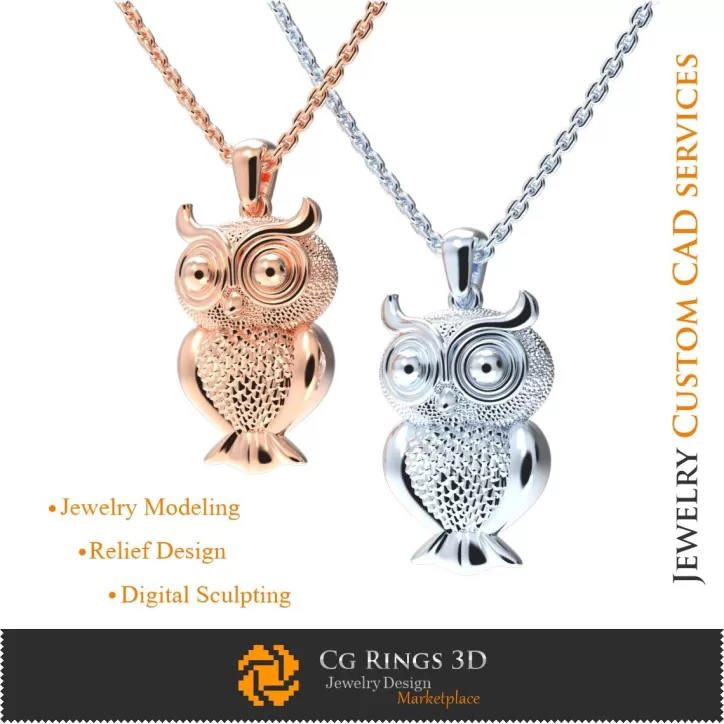 Colgante Búho - CAD 3D