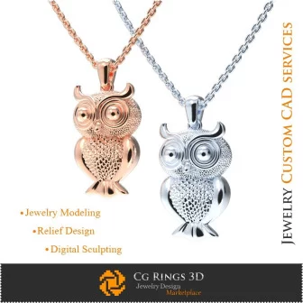 Owl Pendant - 3D CAD Jewelry 3D CAD, Pendants 3D CAD , 3D Ball Pendants, 3D Children Pendants