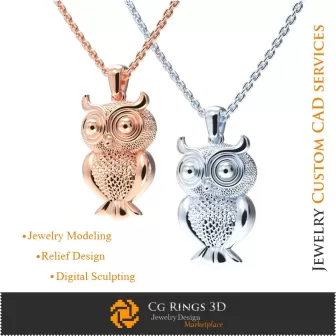 Pandantiv Bufniță - CAD 3D Bijuterii CAD 3D, Pandantive CAD 3D, Pandantive 3D Bile, Pandantive 3D pentru Copii
