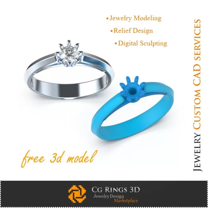 Anillo de compromiso Vs.01 - Modelo 3D gratuito