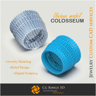 Inel Unic Colosseum - 3D CAD  Bijuterii 3D , Bijuterii Unicat 3D, Inele 3D CAD, Inele cu Diamante 3D, Inele Prieteni pe Vecie 3D