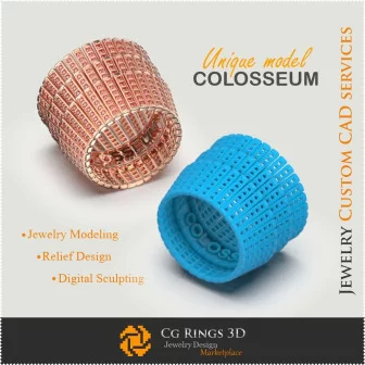 Unique Ring COLOSSEUM - 3D CAD Jewelry 3D CAD, 3D Unique Jewelry, Rings 3D CAD , Diamond Rings 3D, Eternity Bands 3D, Fashion R