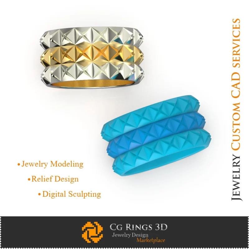 Wedding Ring - 3D CAD Jewelry 3D CAD, Rings 3D CAD , Wedding Bands 3D, Eternity Bands 3D, Men's Rings 3D, Fashion Rings 3D