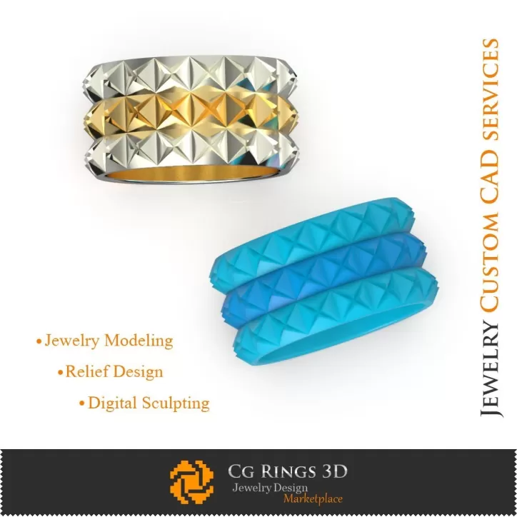 婚戒 - 珠宝 3D CAD