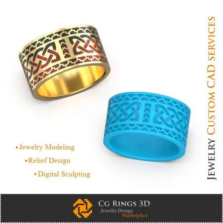 Celtic Wedding Bands - 3D CAD Jewelry 3D CAD, Rings 3D CAD , Wedding Bands 3D