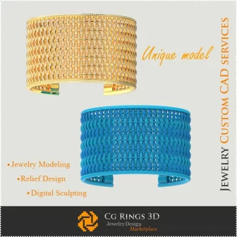 Pulsera Única - CAD 3D Joyería CAD 3D, Joyería Única 3D, Pulseras CAD 3D, Pulseras de Diamantes 3D, Brazalete 3D