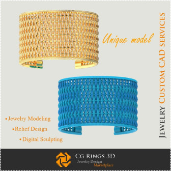 Unique Bracelet - 3D CAD  Jewelry 3D CAD, 3D Unique Jewelry, Bracelets 3D CAD , 3D Diamond Bracelets, 3D Bangle 