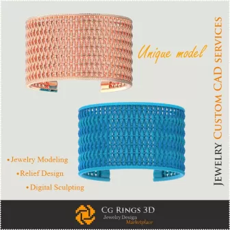 Bracciale Unico - CAD 3D Gioielli, CAD 3D Gioielli Unici, Bracciali CAD 3D, Bracciali con Diamanti 3D, Bracciale Rigido 3D