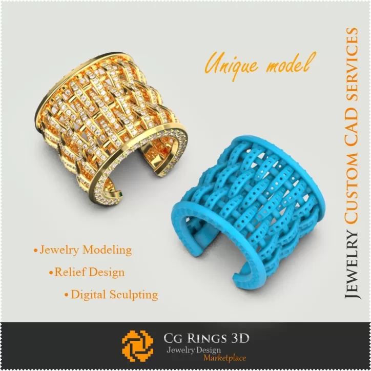 Anillo único - Joyería CAD 3D